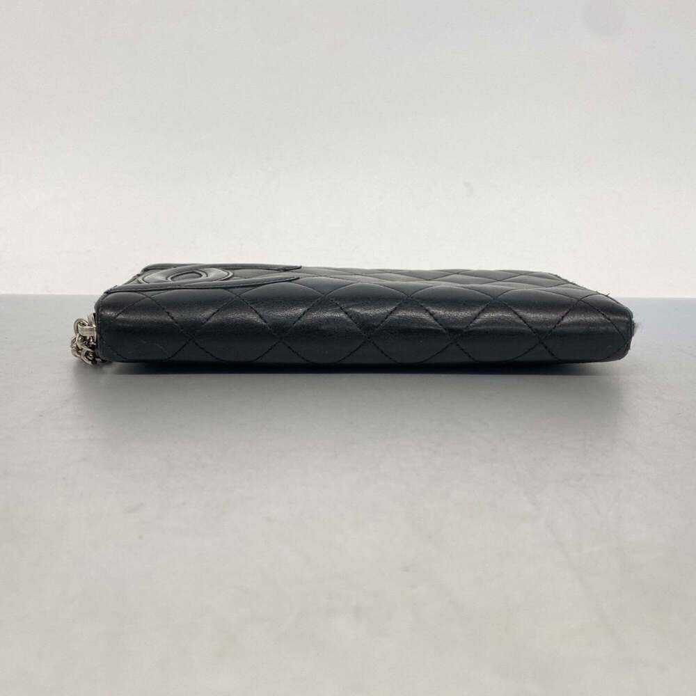CHANEL Black Lambskin Leather Wallet - Picture 2 of 10